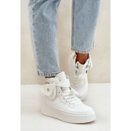 Zapatillas de deporte altas con un bolsillo en la plataforma blanca blanco 5