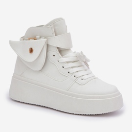 Zapatillas de deporte altas con un bolsillo en la plataforma blanca blanco 4