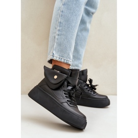 Zapatillas altas con un bolsillo en la plataforma negra negro 2