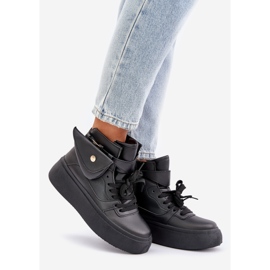 Zapatillas altas con un bolsillo en la plataforma negra negro 1