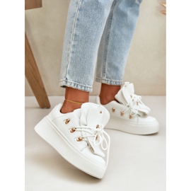 Zapatillas con plataforma para mujer, color blanco 2 Zapatillas con plataforma para mujer, color blanco 2