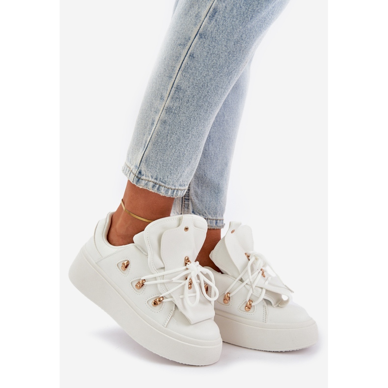 Zapatillas con plataforma para mujer, color blanco 1 Zapatillas con plataforma para mujer, color blanco 1
