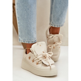 Zapatillas con Plataforma para Mujer, Beige 3