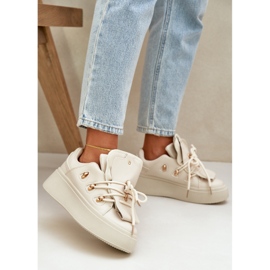 Zapatillas con Plataforma para Mujer, Beige 2