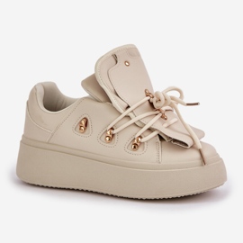 Zapatillas con Plataforma para Mujer, Beige 4