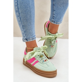 Zapatillas para mujeres con alfileres de menta verde 3
