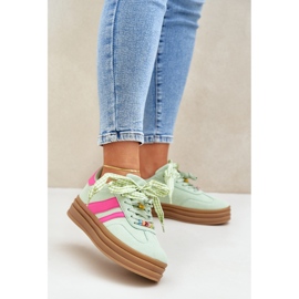 Zapatillas para mujeres con alfileres de menta verde 2