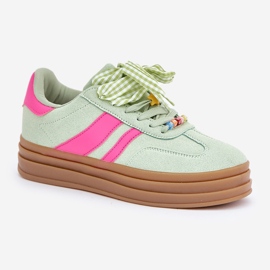 Zapatillas para mujeres con alfileres de menta verde 4