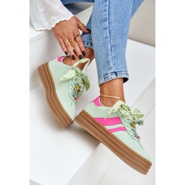 Zapatillas para mujeres con alfileres de menta verde 7