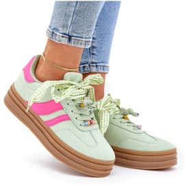 Zapatillas para mujeres con alfileres de menta verde 10