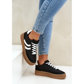 Zapatillas elegantes en la plataforma en blanco y negro 3
