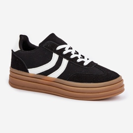 Zapatillas elegantes en la plataforma en blanco y negro 4