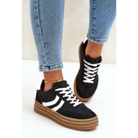 Zapatillas elegantes en la plataforma en blanco y negro 5
