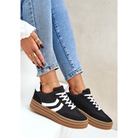 Zapatillas elegantes en la plataforma en blanco y negro 7