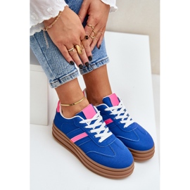 Zapatillas de deporte femeninas en la plataforma de color rosa azul 7
