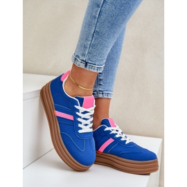 Zapatillas de deporte femeninas en la plataforma de color rosa azul 2