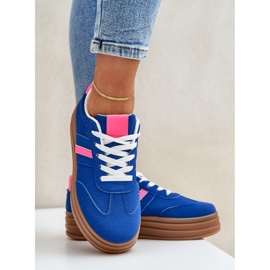 Zapatillas de deporte femeninas en la plataforma de color rosa azul 5