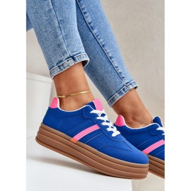 Zapatillas de deporte femeninas en la plataforma de color rosa azul 6