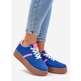 Zapatillas de deporte femeninas en la plataforma de color rosa azul 1
