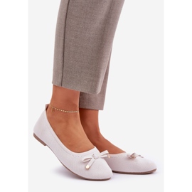Ballerinas de malla con un bendito ligero el arco beige 1