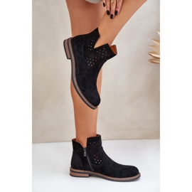 Botas de cañón plano con una parte superior superior de la parte superior de la parte superior negro 5