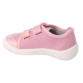 Pantuflas infantiles befado con velcro 908P001 rosa rosado 2