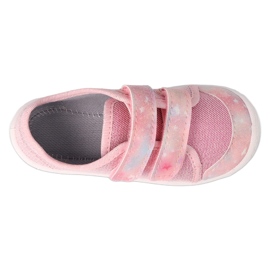 Pantuflas infantiles befado con velcro 908P001 rosa rosado 3