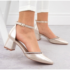 Sandalias de punta de mujer con circonitas Sabatina doradas dorado 5