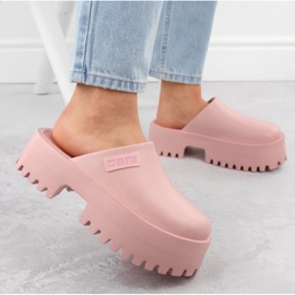 Chanclas de mujer rosas con suela maciza Big Star NN274020 rosado 6