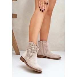 Botas abiertas de color beige ligero 2