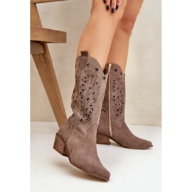 Botas de ante con un zazoo superior 3609 abierto marrón 2