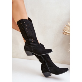 Botas de ante con un Black Uppwork Upper Zazoo 3609 negro 8