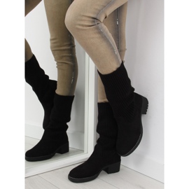 Botines negros con parte superior de punto 1