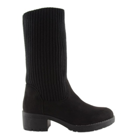 Botines negros con parte superior de punto 2