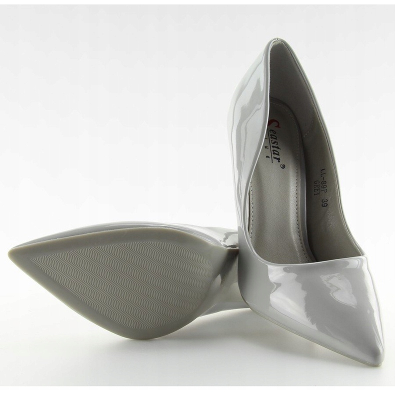 Gris lacado gris LL-89P Stilettos grises 1