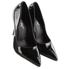 Zapatos de salón de mujer lacados en negro LL-89P Negro 1