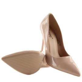 Beige barnizado LL-89P Zapatos de tacón mujer beige 2