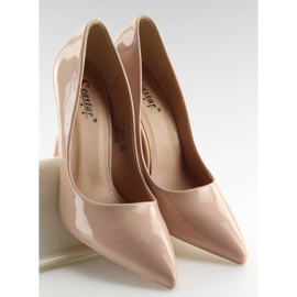 Beige barnizado LL-89P Zapatos de tacón mujer beige 3