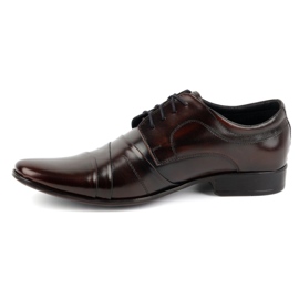 Olivier Zapatos formales de cuero para hombres 201 Borgoña rojo 1