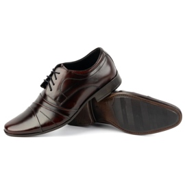 Olivier Zapatos formales de cuero para hombres 201 Borgoña rojo 4