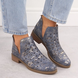 M. DASZYŃSKI Botas para mujeres, limpieza azul abierta m. 3