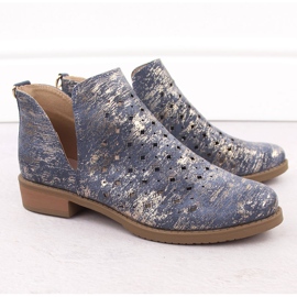 M. DASZYŃSKI Botas para mujeres, limpieza azul abierta m. 5