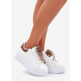 Zapatillas de deporte para mujeres en la plataforma con leopardo estampado blanco 1 Zapatillas de deporte para mujeres en la plataforma con leopardo estampado blanco 1