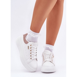 Zapatillas para mujeres en la plataforma Eco Leather White blanco 2