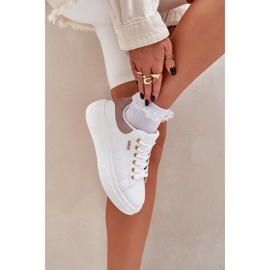 Zapatillas para mujeres en la plataforma Eco Leather White blanco 3