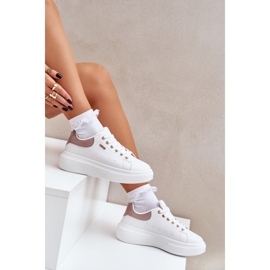 Zapatillas para mujeres en la plataforma Eco Leather White blanco 7