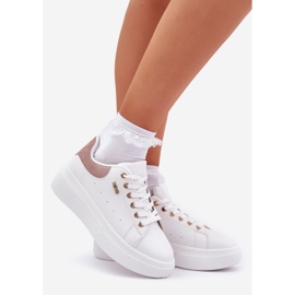 Zapatillas para mujeres en la plataforma Eco Leather White blanco 1