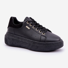 Zapatillas de deporte para mujeres en la plataforma Eco Leather Black negro 6