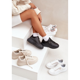 Zapatillas de deporte para mujeres en la plataforma Eco Leather Black negro 11
