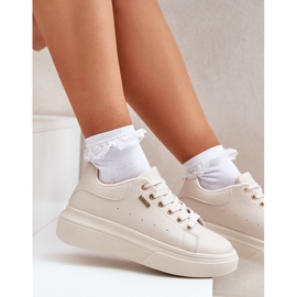 Zapatillas de deporte para mujeres en la plataforma Eco Light Basic Leather beige 7